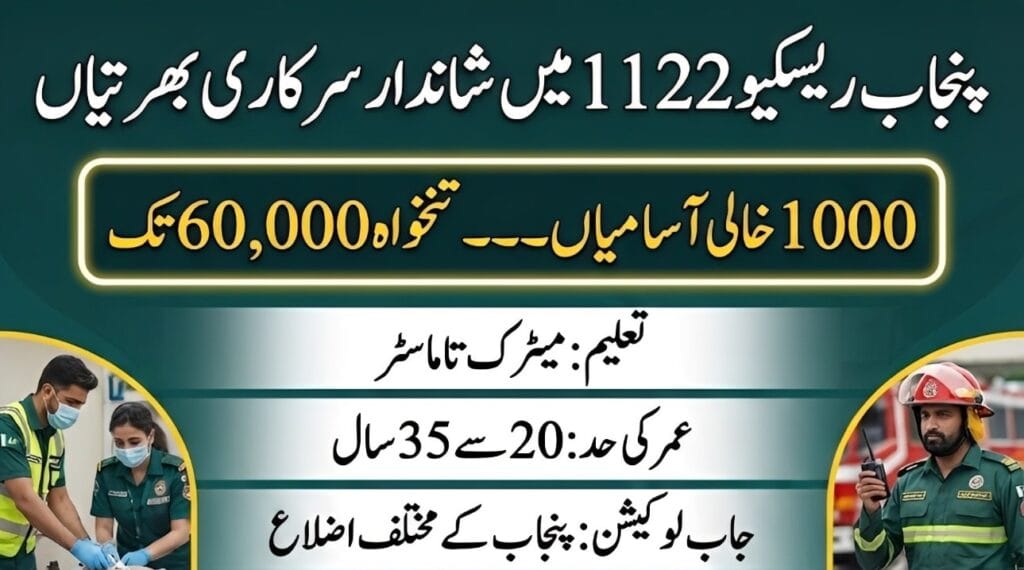 Rescue 1122 Punjab Jobs 2026 – Punjab Emergency Service