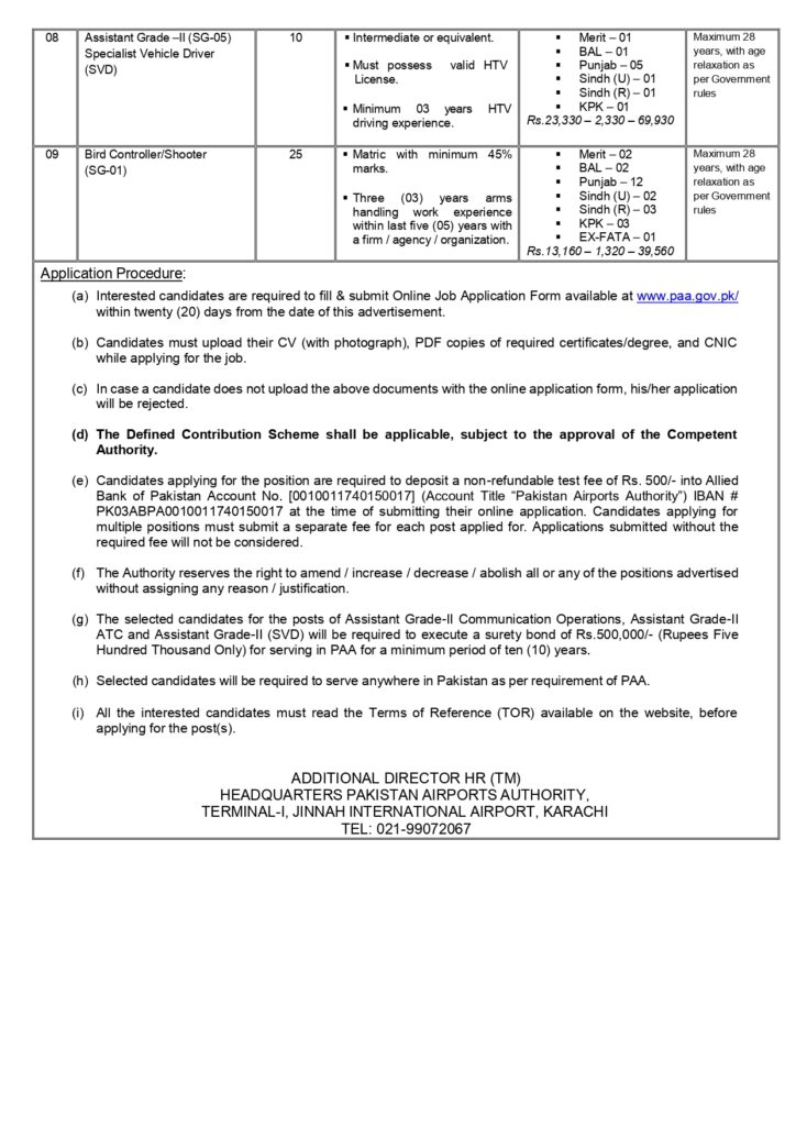 Pakistan Airports Authority Jobs 2026 advertisement
