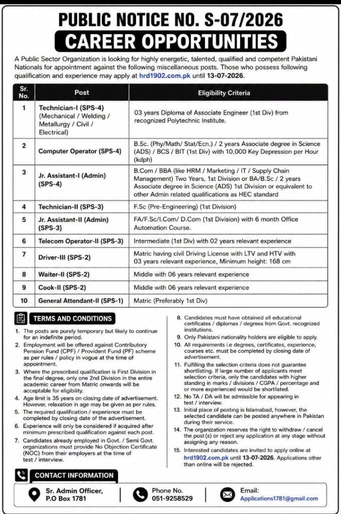 Pakistan Atomic Energy Jobs 2026 Advertisement